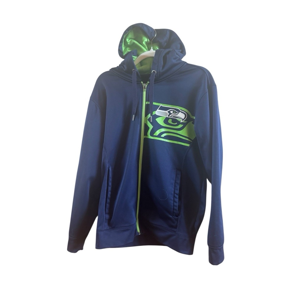 Majestic Seattle Seahawks Men's Small Super Bowl Winner‎ Zip Hooded Sweatshirt
